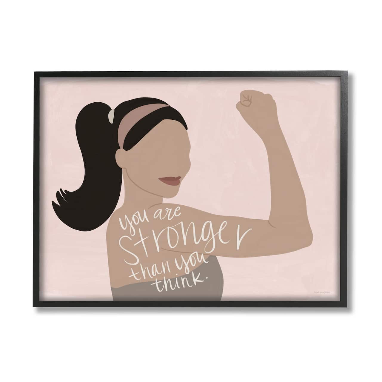 Stupell Industries You're Stronger Than You Think Phrase Motivational Woman Framed Wall Art